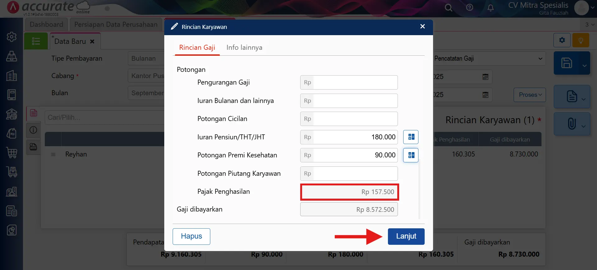 Catat gaji PPh 21 & SPT